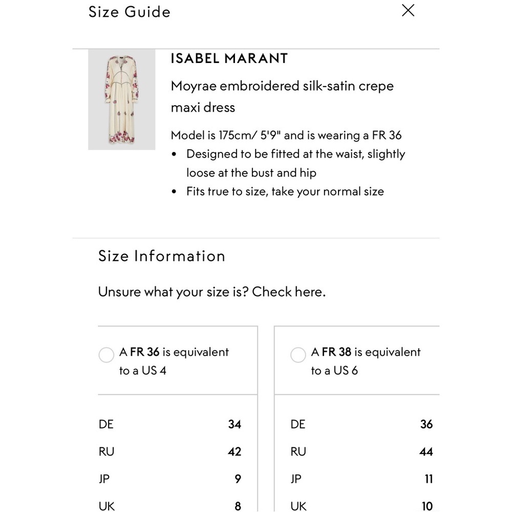 Isabel Marant Moyrae Embroidered Floral Silk Maxi Dress size 36 | US 4 Bohemian - Picture 5 of 16